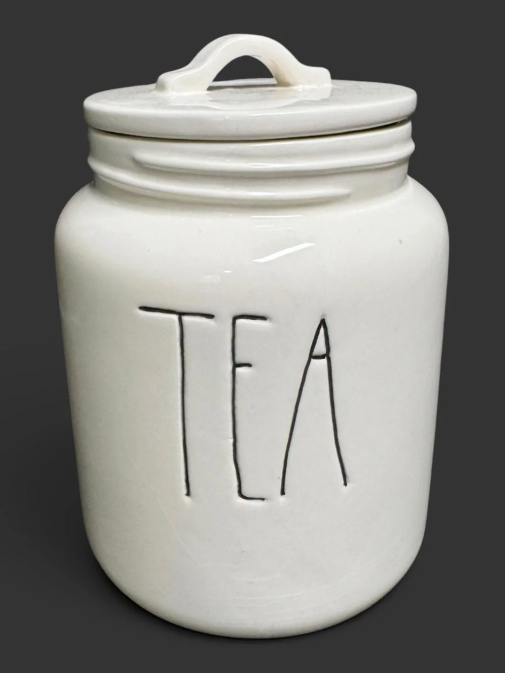 Rae Dunn TEA Large Canister w/Lid Farmhouse